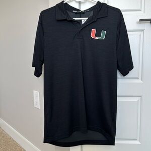 Miami Hurricanes black adidas polo (size medium)